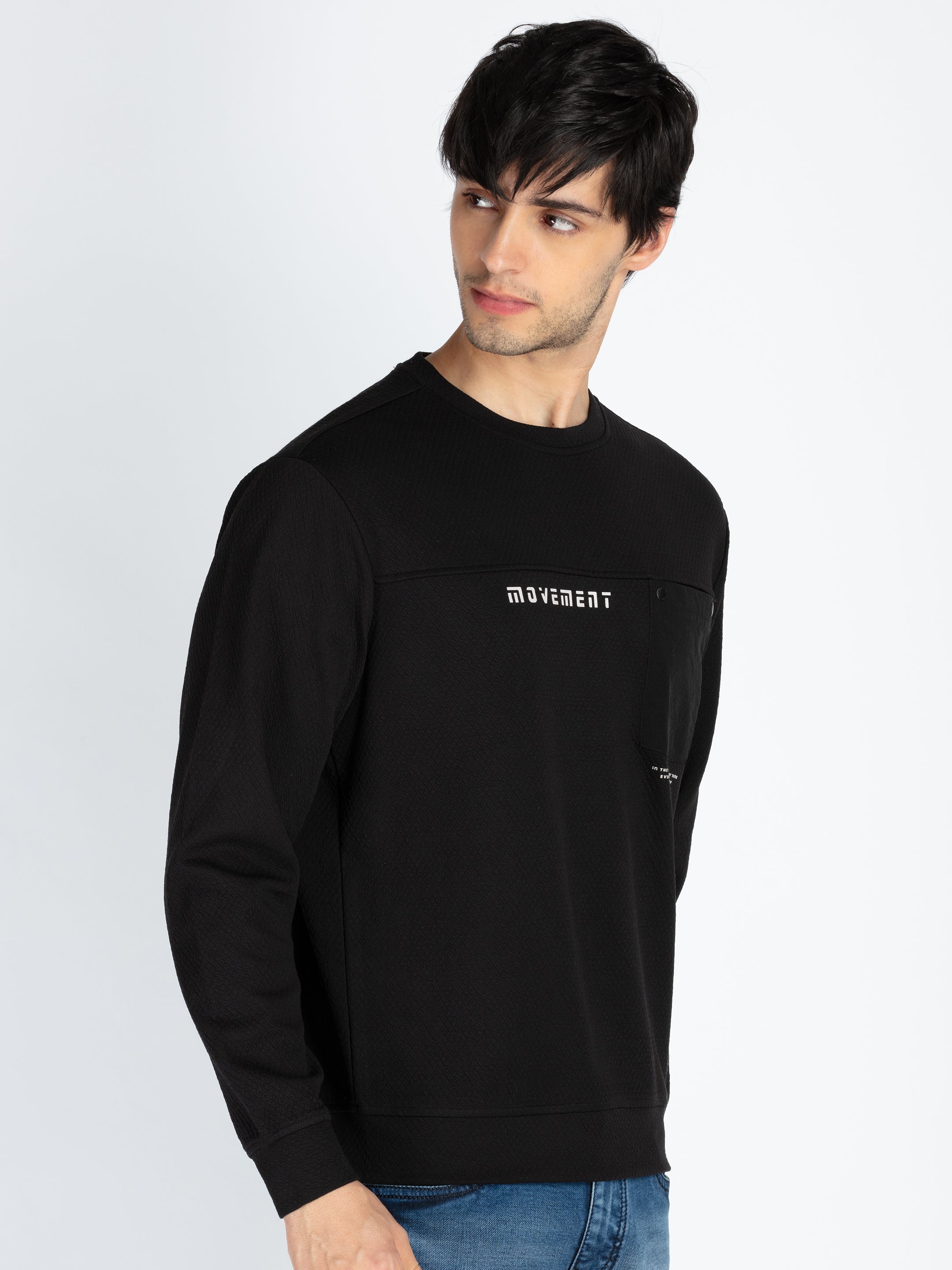 Mens Colorblocked Round Neck Full Sleeve T-Shirt Secondary image