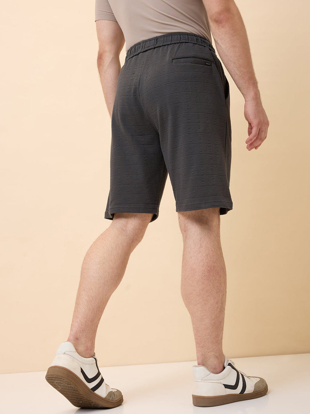 Mens Solid Regular Fit Drawstring Shorts