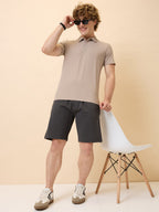 Mens Solid Regular Fit Drawstring Shorts