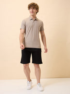 Men's Solid Regular Fit Drawstring Shorts