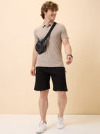 Men's Solid Regular Fit Drawstring Shorts