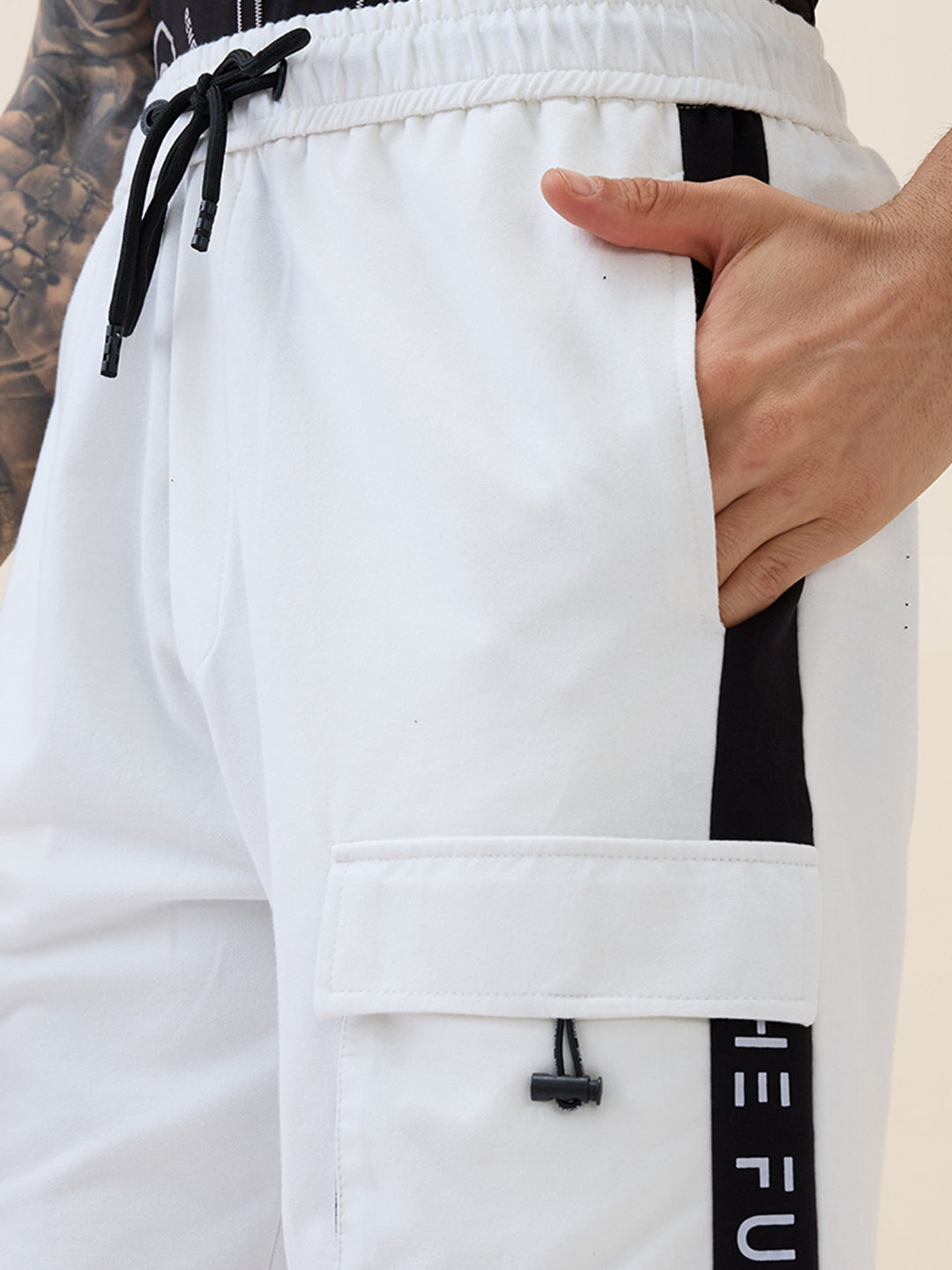 Men's Solid with Side Pockets Summer Drawstring Shorts