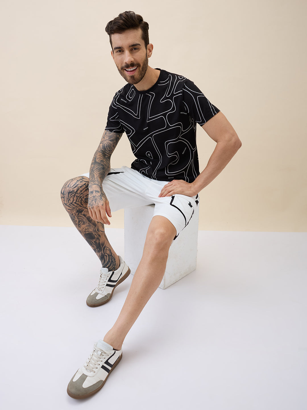 Men's Solid with Side Pockets Summer Drawstring Shorts