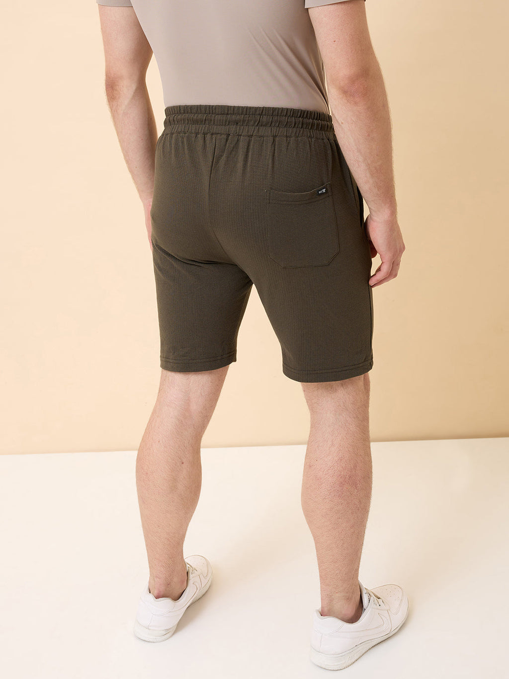 Mens Solid Regular Fit Drawstring Shorts