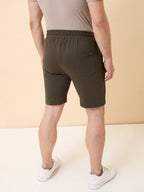 Mens Solid Regular Fit Drawstring Shorts