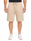 Beige Textured Drawstring Shorts