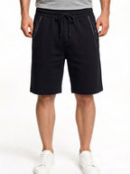 Black Drawstring Casual Shorts with Utility Detailing