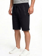 Black Drawstring Casual Shorts with Utility Detailing