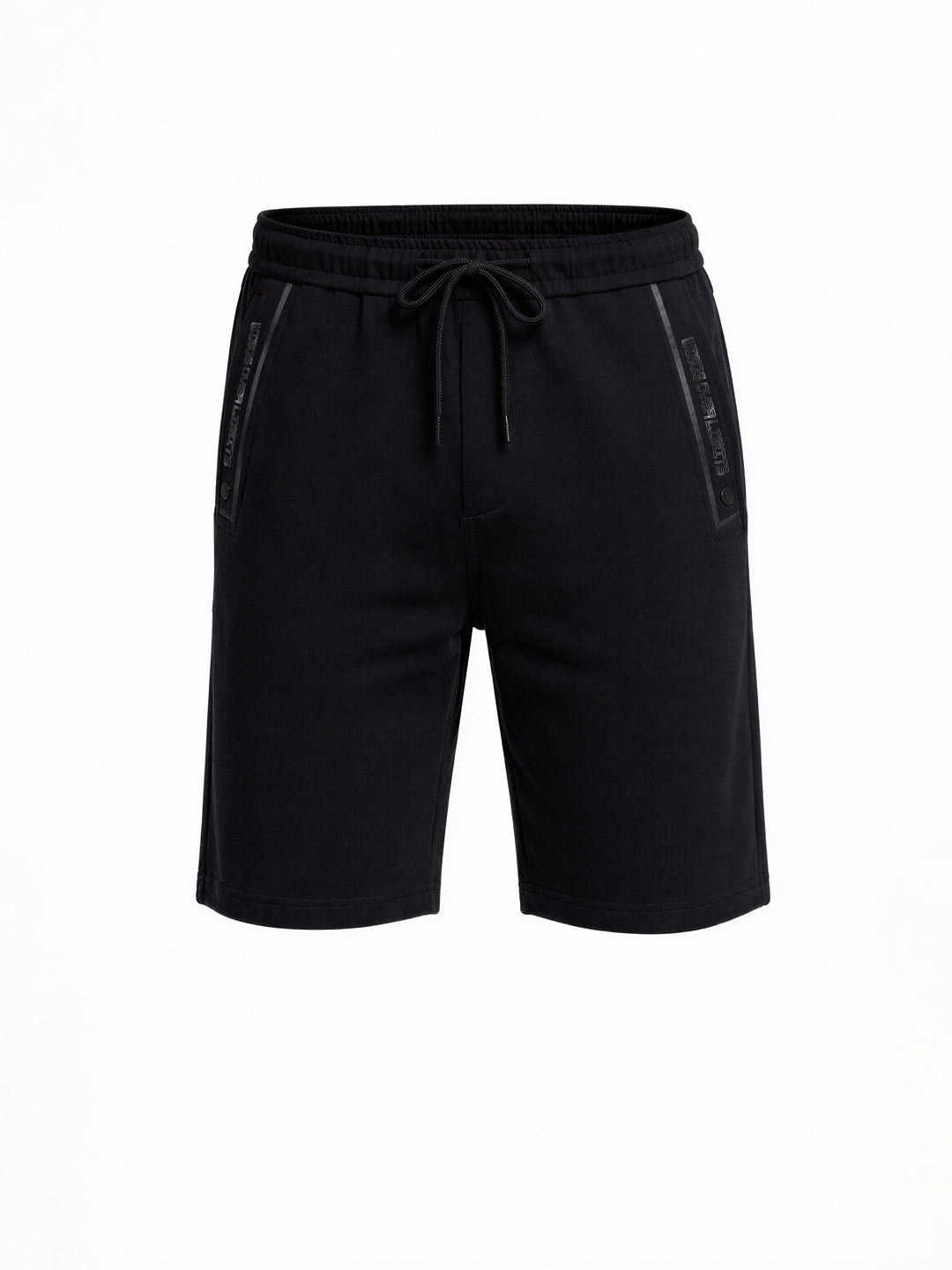 Black Drawstring Casual Shorts with Utility Detailing