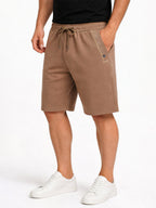 Brown Drawstring Casual Shorts with Utility Detailing