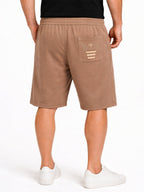 Brown Drawstring Casual Shorts with Utility Detailing