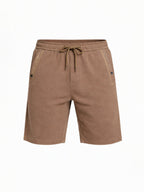 Brown Drawstring Casual Shorts with Utility Detailing