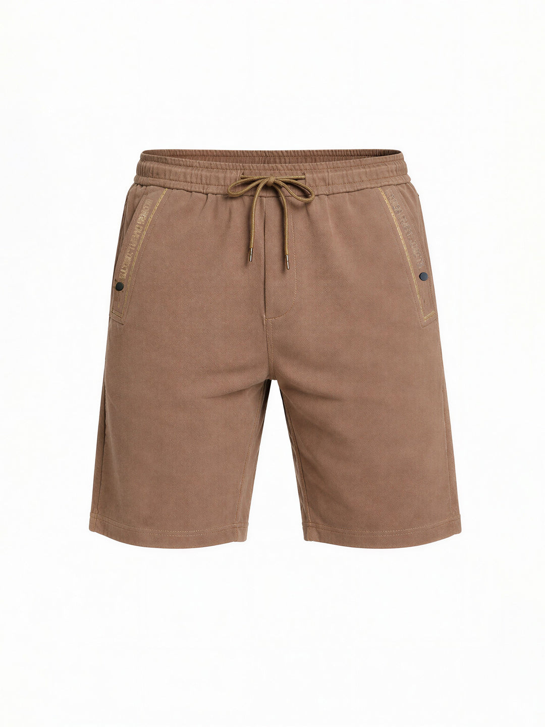 Brown Drawstring Casual Shorts with Utility Detailing