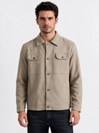 Men's Polyester Solid Regular Fit Long Sleeve Shacket