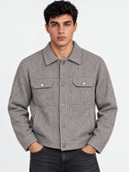 Men's Solid Regular Fit Full Sleeve Shirt Jacket
