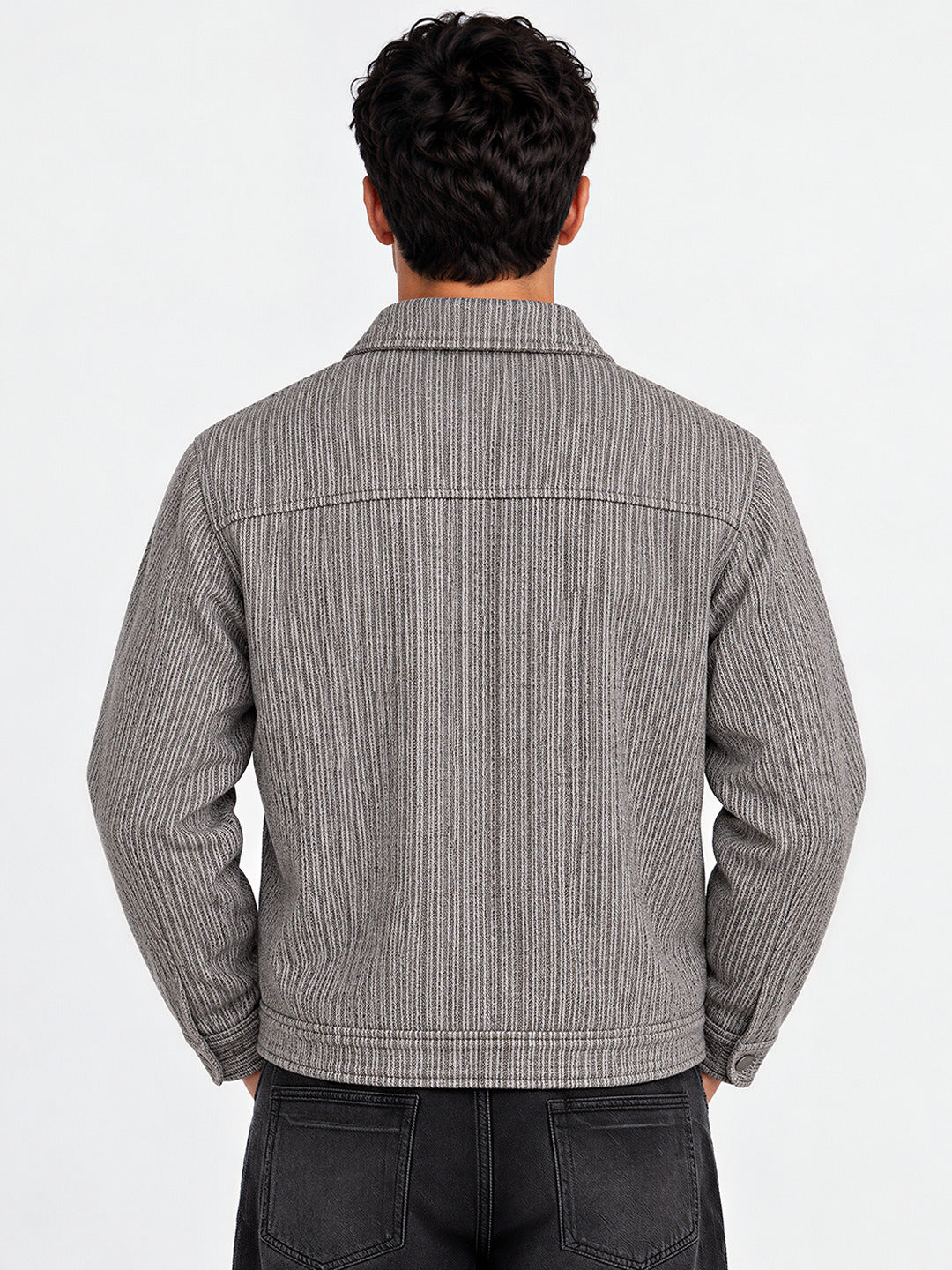 Men's Solid Regular Fit Full Sleeve Shirt Jacket
