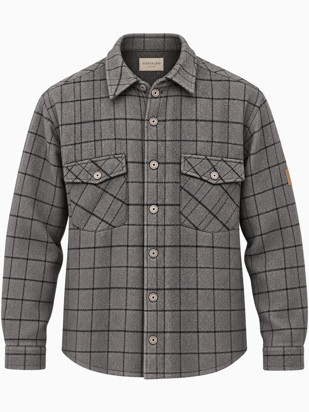 Men's Checked Spread Collar Full Sleeves Shacket