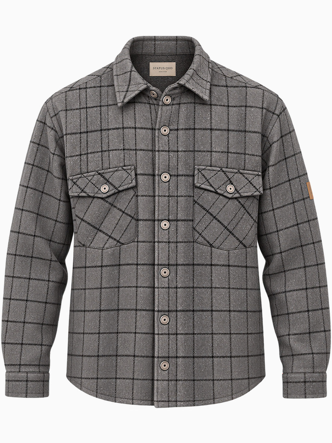 Men's Checked Spread Collar Full Sleeves Shacket