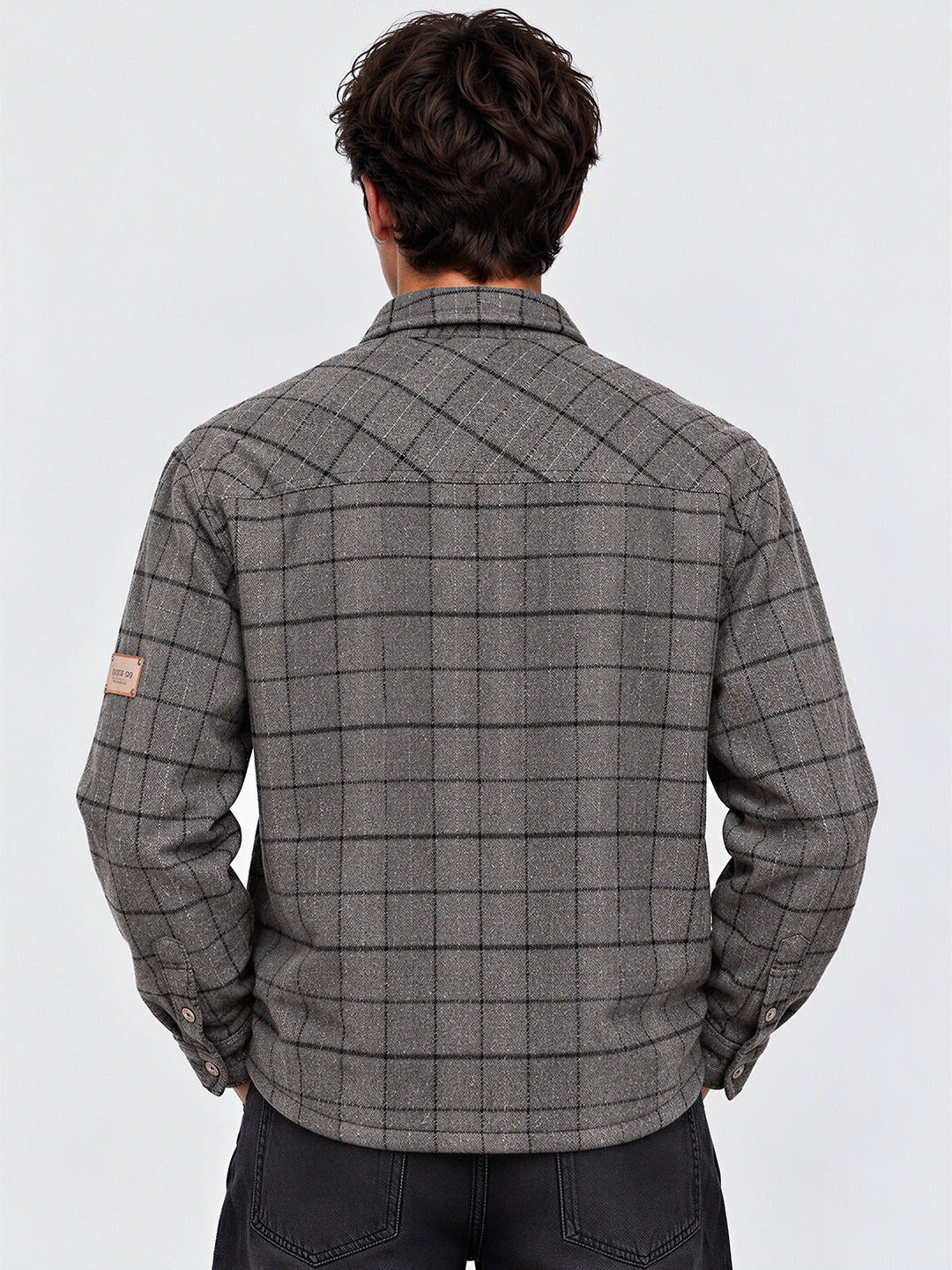 Men's Checked Spread Collar Full Sleeves Shacket