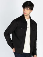 Status Quo Mens Solid Regular Fit Shacket