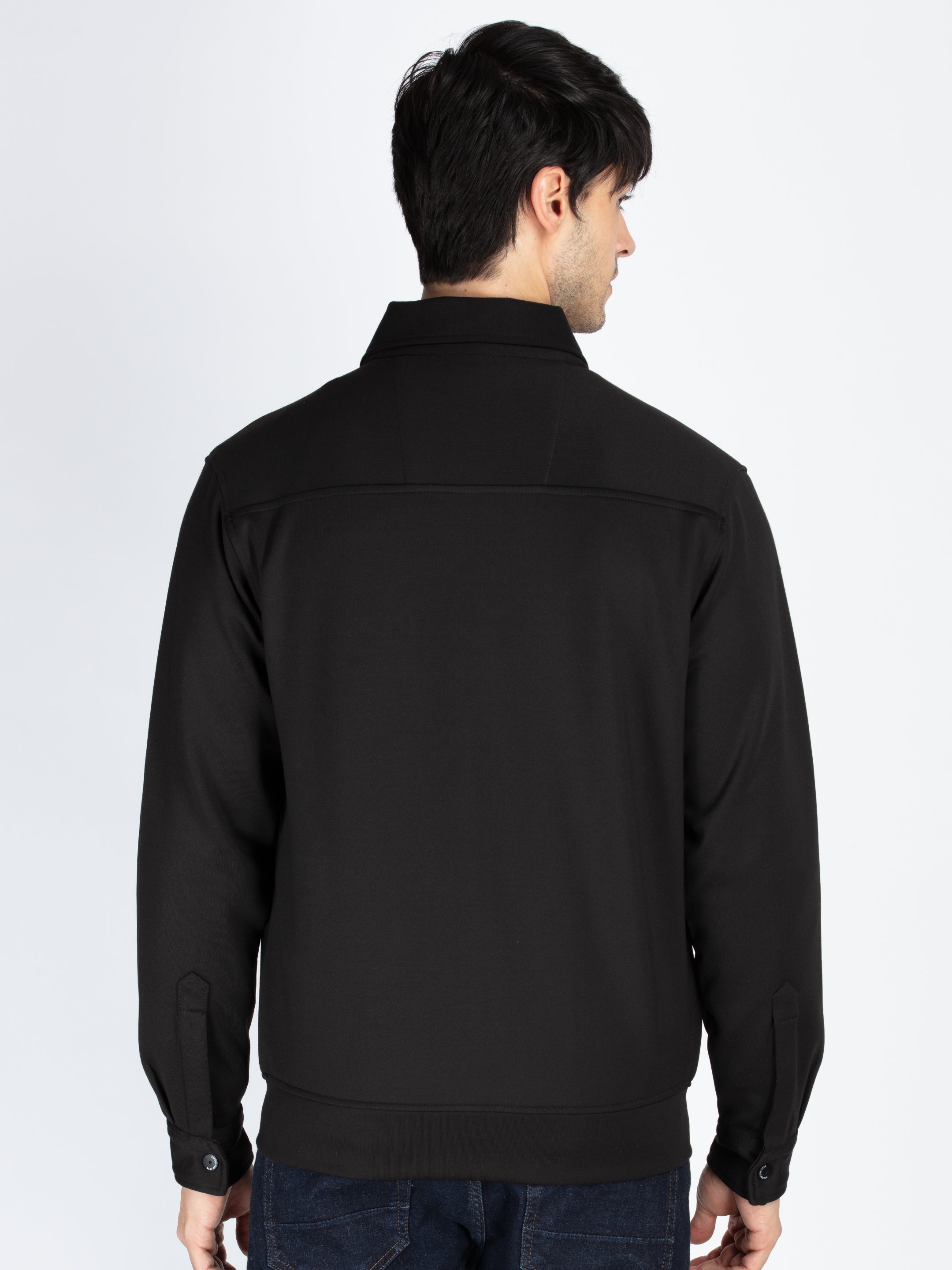 Status Quo Mens Solid Regular Fit Shacket
