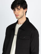Status Quo Mens Solid Regular Fit Shacket