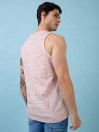 Mens All-Over Graphic Round Neck Sleeveless Tshirt