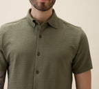 Men's Solid Polo Collar Half Sleeves Regular Fit Shirt