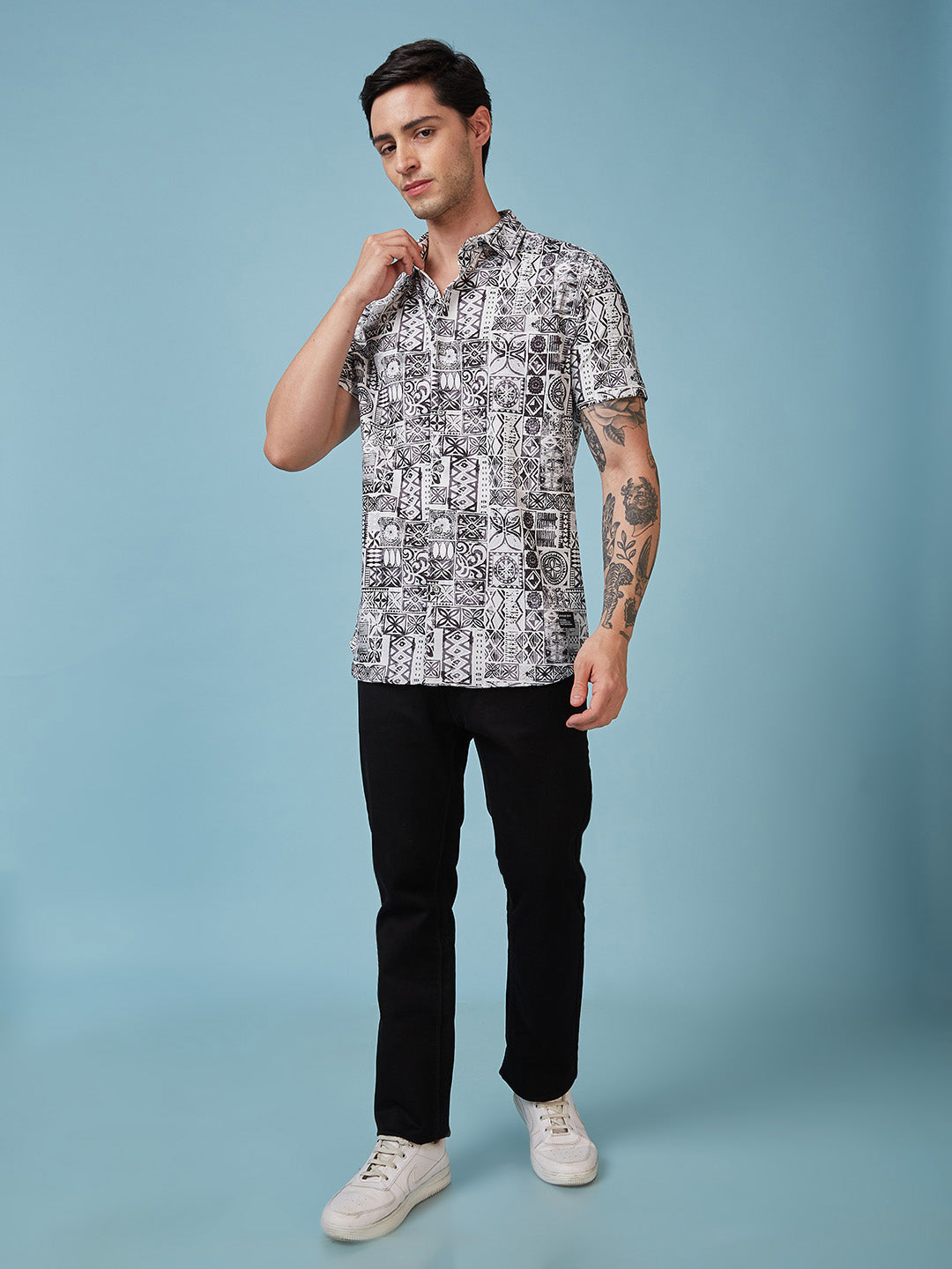 Mens Printed Half Sleeves Shirt