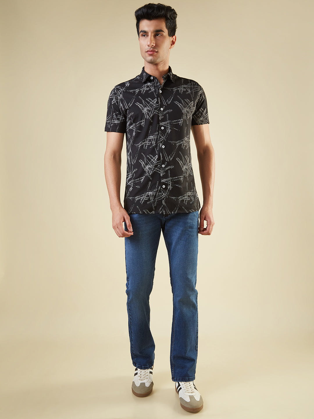 Mens Abstract Printed Regular Fit Shirt