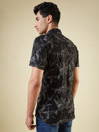 Mens Abstract Printed Regular Fit Shirt