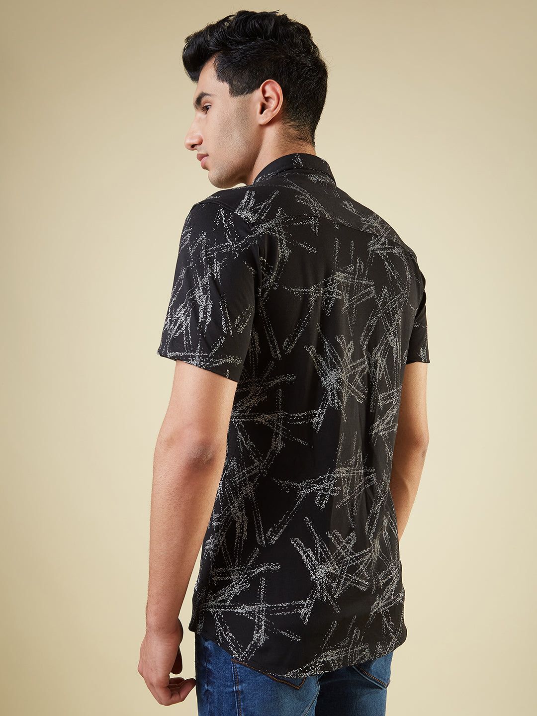 Mens Abstract Printed Regular Fit Shirt