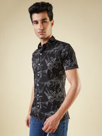 Mens Abstract Printed Regular Fit Shirt