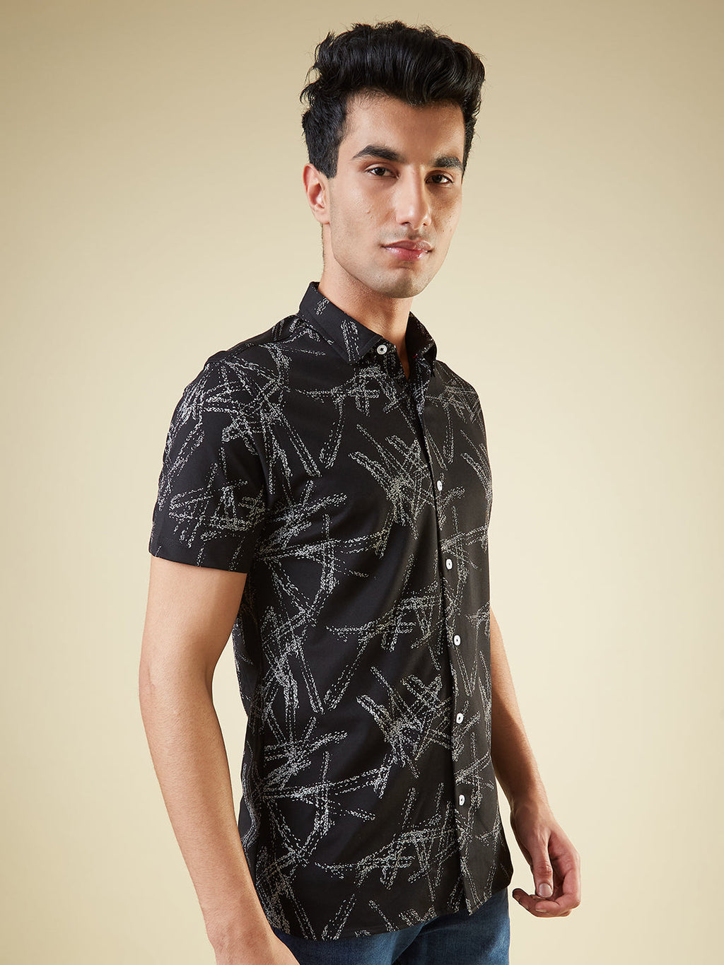 Mens Abstract Printed Regular Fit Shirt