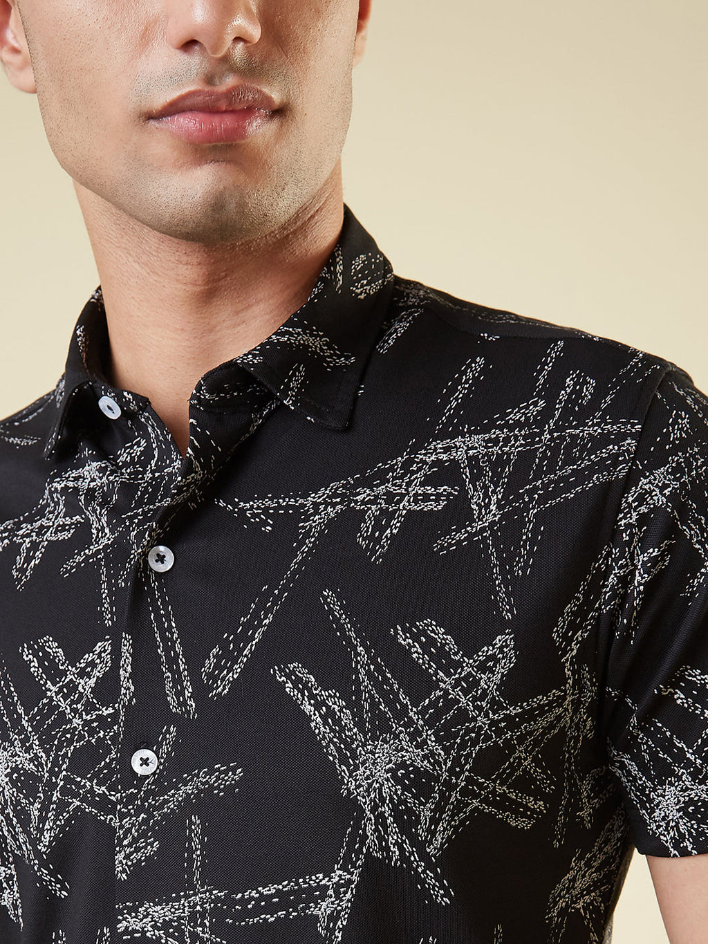 Mens Abstract Printed Regular Fit Shirt