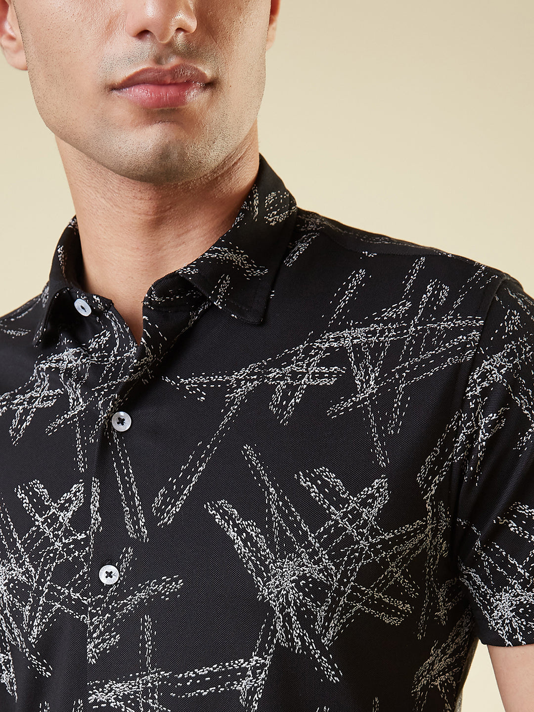 Mens Abstract Printed Regular Fit Shirt