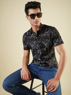 Mens Abstract Printed Regular Fit Shirt