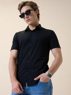 Mens Premium Solid Polo Collar Half Sleeves Regular Fit Shirt