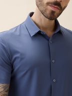 Mens Premium Solid Cuban Collar Half Sleeves Regular Fit Shirt