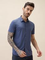 Mens Premium Solid Cuban Collar Half Sleeves Regular Fit Shirt