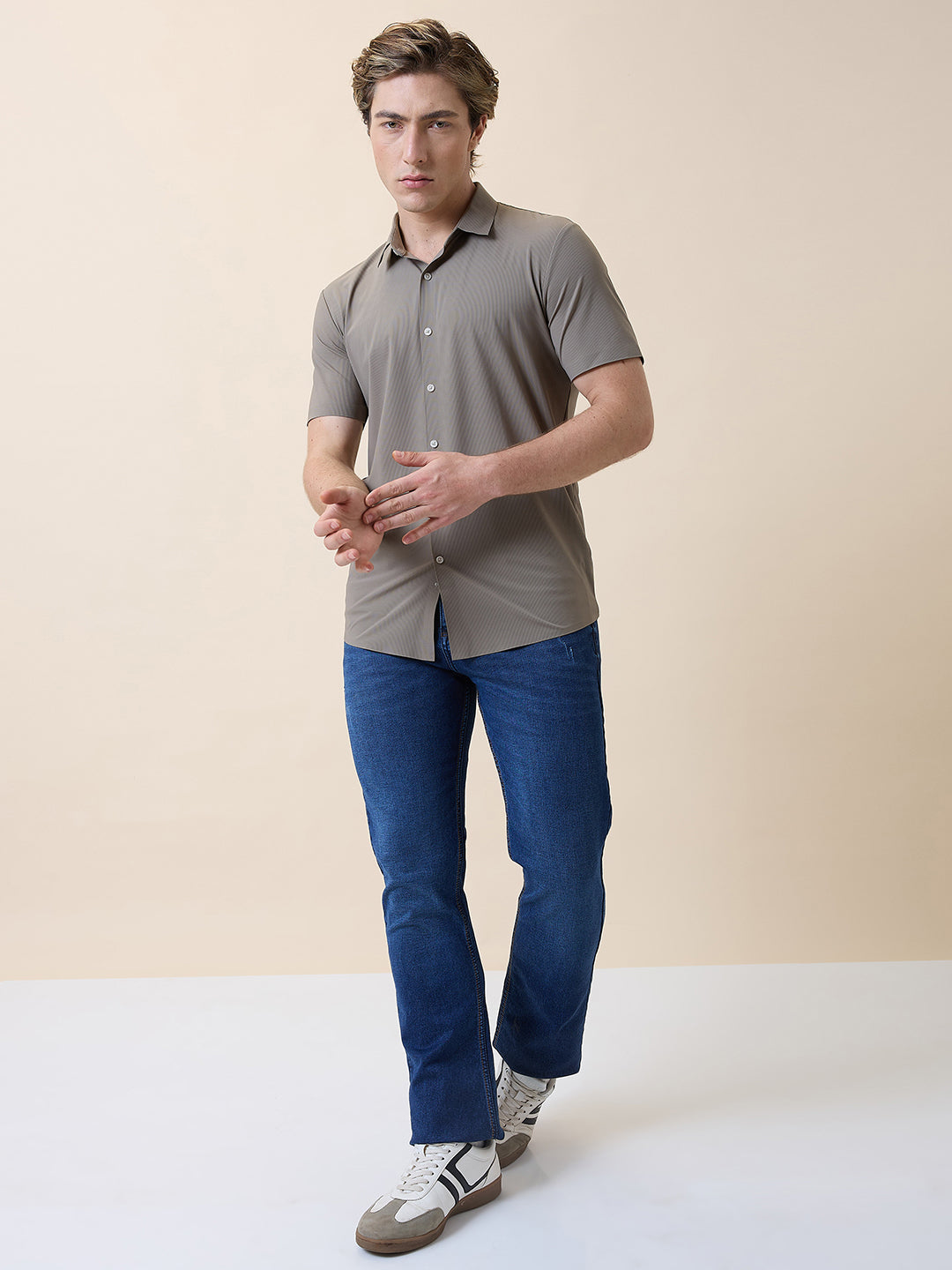 Men's Premium Solid Polo Collar Half Sleeves Regular Fit Shirt