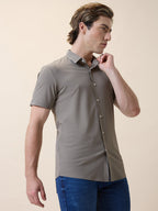 Men's Premium Solid Polo Collar Half Sleeves Regular Fit Shirt