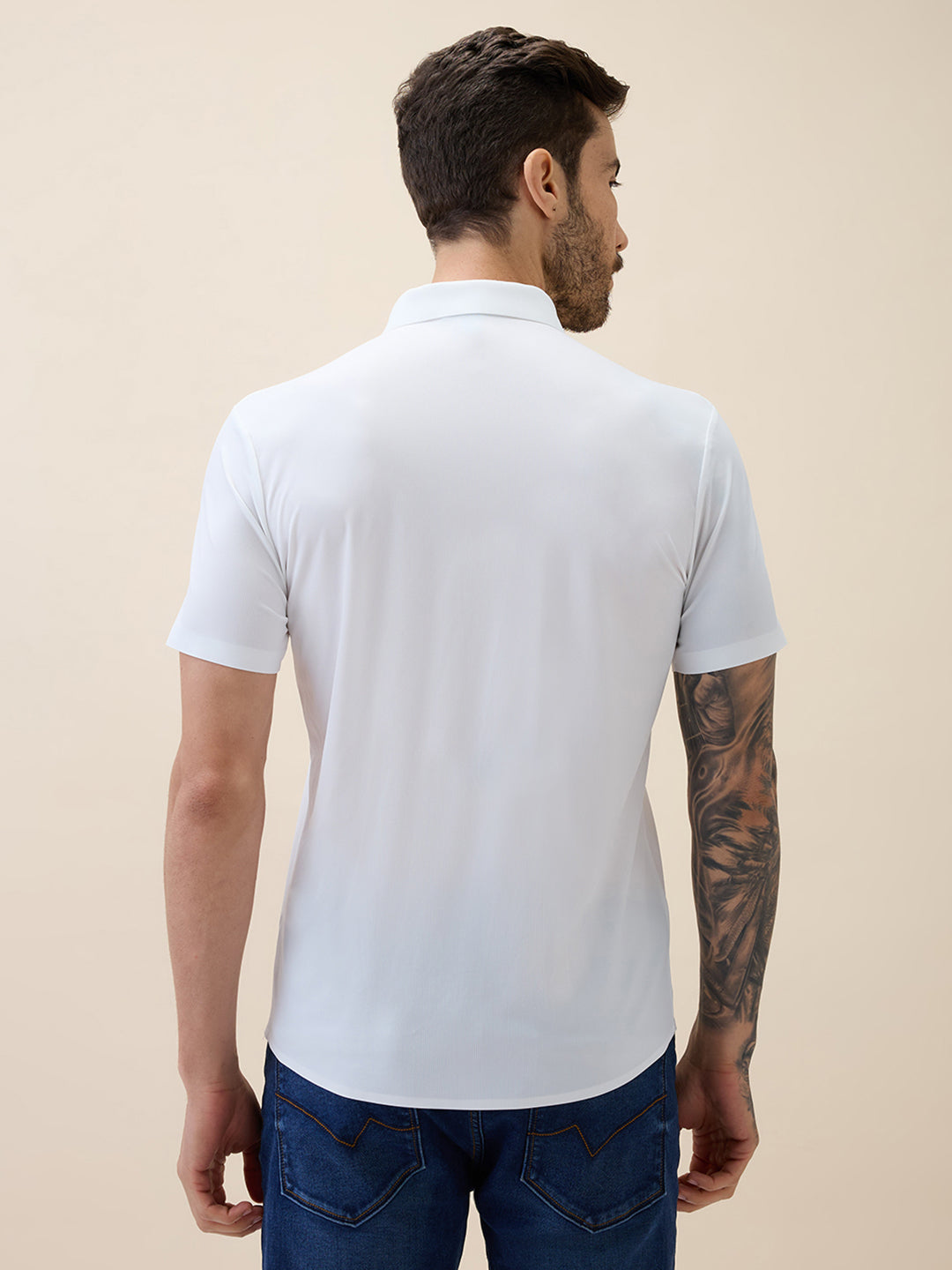 Men's Premium Solid Cuban Collar Half Sleeves Regular Fit Shirt