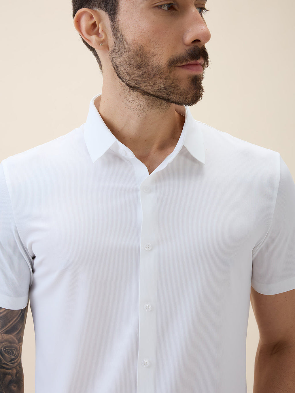 Men's Premium Solid Cuban Collar Half Sleeves Regular Fit Shirt