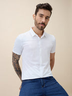 Men's Premium Solid Cuban Collar Half Sleeves Regular Fit Shirt