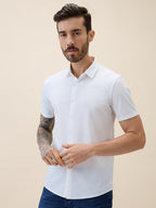 Men's Premium Solid Cuban Collar Half Sleeves Regular Fit Shirt