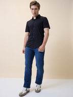 Mens Premium Solid Polo Collar Half Sleeves Regular Fit Shirt