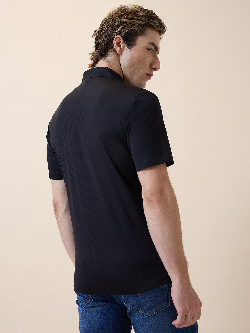 Mens Premium Solid Polo Collar Half Sleeves Regular Fit Shirt