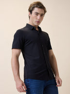 Mens Premium Solid Polo Collar Half Sleeves Regular Fit Shirt