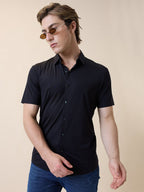 Mens Premium Solid Polo Collar Half Sleeves Regular Fit Shirt